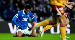 Youssef Chermiti rues a missed opportunity during another frustrating afternoon at Ibrox