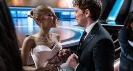 Ariana Grande's costar-turned-boyfriend Ethan Slater might look like he has a slim 5ft7in frame, but he's surprisingly ripped in a newly-released deleted scene from their hit film Wicked: For Good (pictured March 2)