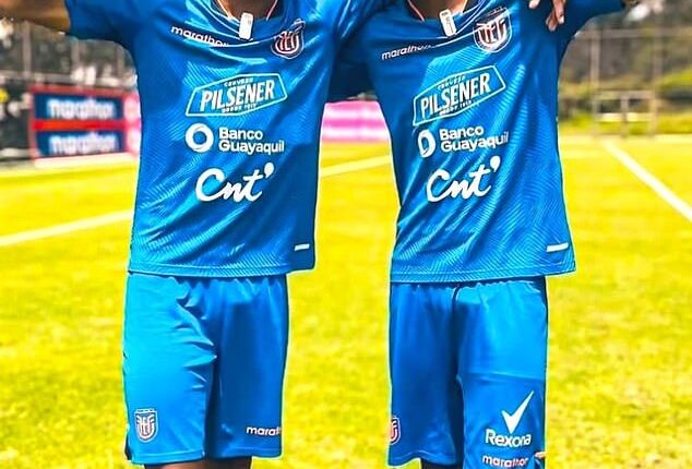 Twins Holger and Edwin Quintero have agreed a deal in principle to join Arsenal in August 2027 when they turn 18 - with Edwin (right) having even comparisons in style to a young Neymar