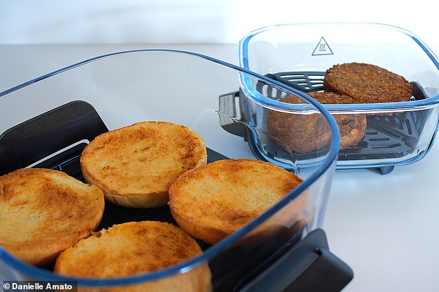 The Ninja Crispi has glass cooking containers with removable non-stick trays