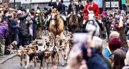 Hunting supporters have defied opposition from Chris Packham and the local council to go ahead with their centuries-old Boxing Day meet