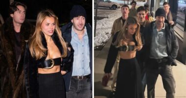 Brooks Nader Hilariously Trolled For Wearing $1,260 “Santa” Belt As A Shirt In Aspen