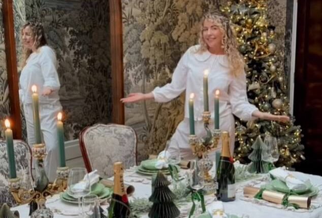 Former TOWIE star Lydia Bright went the extra mile by adding personalised place mats