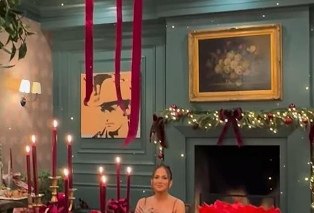 Another Christmas has come and gone, which means it's time for the stars and influencers to reveal their Christmas dinner spreads for their fans on social media; Jennifer Lopez is pictured at her table