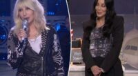 Cher goes rock 'n' roll in leather jacket and blond wig for 'Saturday Night live' performance