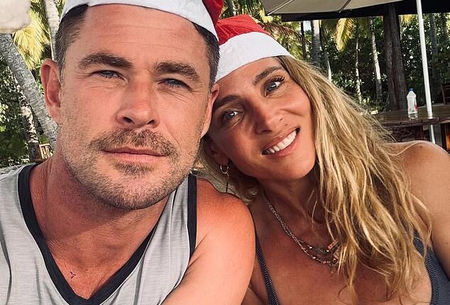 Australian celebrities rolled out the tinsel, the glamour and the heartwarming family moments on Christmas Day. (Pictured: Chris Hemsworth and wife Elsa Pataky)