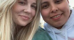 Cassandra Sainsbury (pictured with her wife Tatiana) plans to return to Colombia to study law