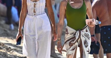 Lauren Silverman and Terri Seymour are spotted at Sandy Lane in Bridgetown, Barbados