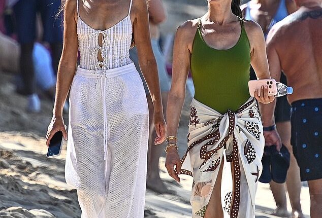 Lauren Silverman and Terri Seymour are spotted at Sandy Lane in Bridgetown, Barbados