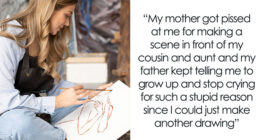 Dad “Fixes” 19YO Daughter’s First Real Drawing Out Of Fun, Takes Heat From Her For Ruining it