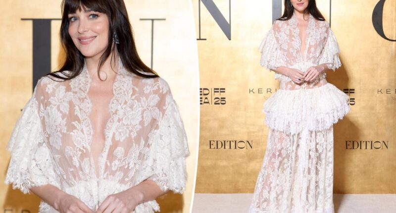 Dakota Johnson wows in sheer white lace at Red Sea International Film Festival