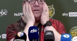 Stephen Bunting was driven to the brink of tears as he gave an emotional interview on Saturday