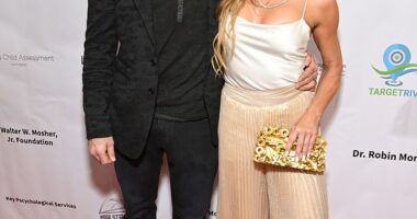 Denise Richards' estranged husband Aaron Phypers compared her to Rob Reiner's son Nick, when asked why she accused him of domestic violence; Phypers and Richards pictured in May