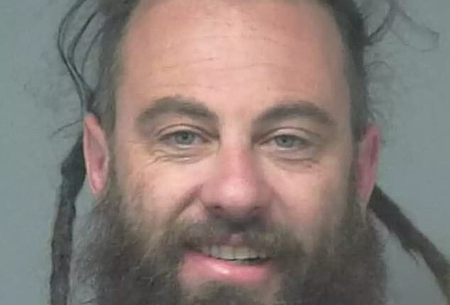 Discovery Channel star Chad Ollinger, 41, told police he had a 'supernatural ability' that told him his cellmate was a pedophile before he allegedly strangled him to death on December 26, according to his LVMPD arrest report obtained by local Fox affiliate KVVU on Monday; he's pictured in a mugshot from November 2024