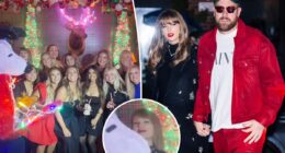 Eagle-eyed fans spot Taylor Swift in WAGs group shot at Chiefs Christmas party