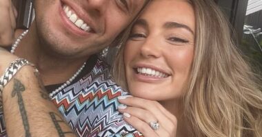 Example is engaged! Musician reveals he has proposed to Daisy Cox with huge diamond as Calvin Harris leads the congratulations