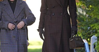 Princess of Wales in a windowpane check coat by Italian brand Blazé Milano