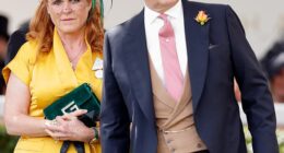Sarah Ferguson and Andrew Mountbatten-Windsor at Ascot Racecourse on June 21, 2019