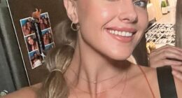 Aspen Brook, from California, grew up using social media filters on all of her pictures which she believes caused her to develop body dysmorphia disorder (pictured before the operation)