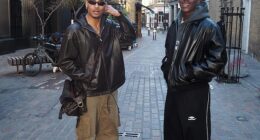 Kobbie Mainoo's brother, Jordan (left), made sure to show his discontent at his sibling's treatment at Manchester United on Monday