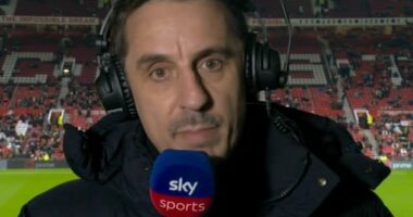 Gary Neville fumes at Ruben Amorim's tactics after Man United's draw with Wolves
