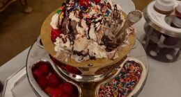 A guest at the luxurious Plaza Hotel in New York Citywas left outraged after discovering her ice cream sundae cost nearly $500. The sundae is seen in a previous video shared in January
