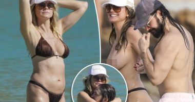 Heidi Klum ditches bikini top to cozy up to husband Tom Kaulitz during St. Barths vacation
