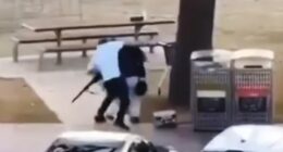 In the footage Mr Al Ahmed is seen disarming the gunman