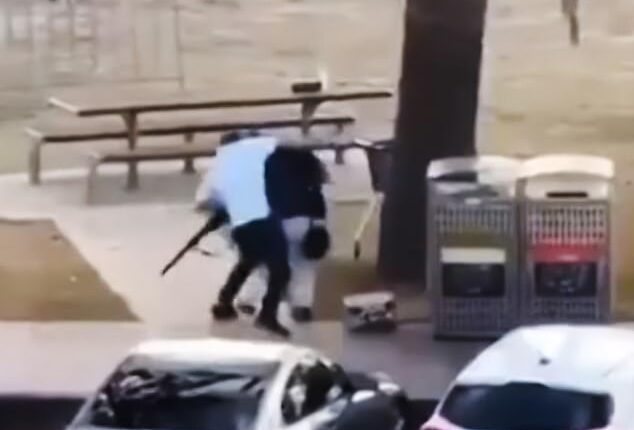In the footage Mr Al Ahmed is seen disarming the gunman