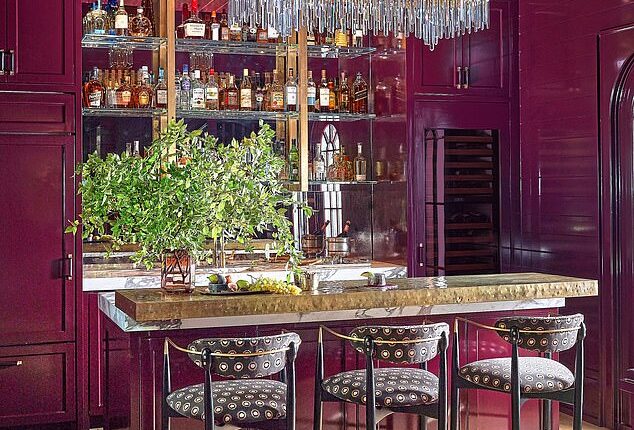 Channel speakeasy vibes with chocolate, cherry or midnight-blue shades. Velvet or dark wood bar stools add an opulent feel. Try the Modaro stool, £75, perchandparrow.com.