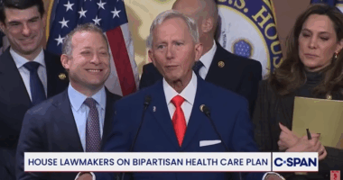 Rep. Jeff Van Drew talking at a press conference.
