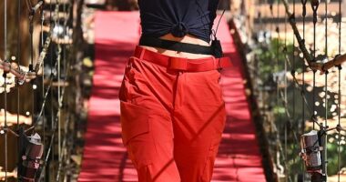 I'm A Celeb 's Vogue Williams became the third star voted out of the jungle on Monday but husband Spencer Matthews was not in Oz to greet her