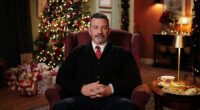 Jimmy Kimmel took his anti-Trump act across the pond, warning the British that 'tyranny is booming' in America in a Christmas Day message