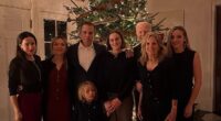 Online users were quick to point out that Joe Biden's Christmas Eve group photo had relegated the former US president to the background, with his face partially blocked by wife Jill