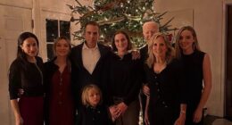 Online users were quick to point out that Joe Biden's Christmas Eve group photo had relegated the former US president to the background, with his face partially blocked by wife Jill