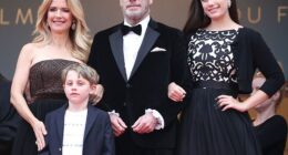 John Travolta has been mentioned in a bitter Presley family courtroom war after a newly amended lawsuit made sensational — and unproven — claims about the parentage of his teenage son; (Kelly Preston (L) and John Travolta pose with their children Ella (R) and Benjamin in 2018)