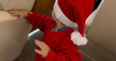 Justin Bieber and his wife Hailey offered a few glimpses of their Christmasfestivities to their legions of worldwide fans - including of their 16-month-old son Jack Blues