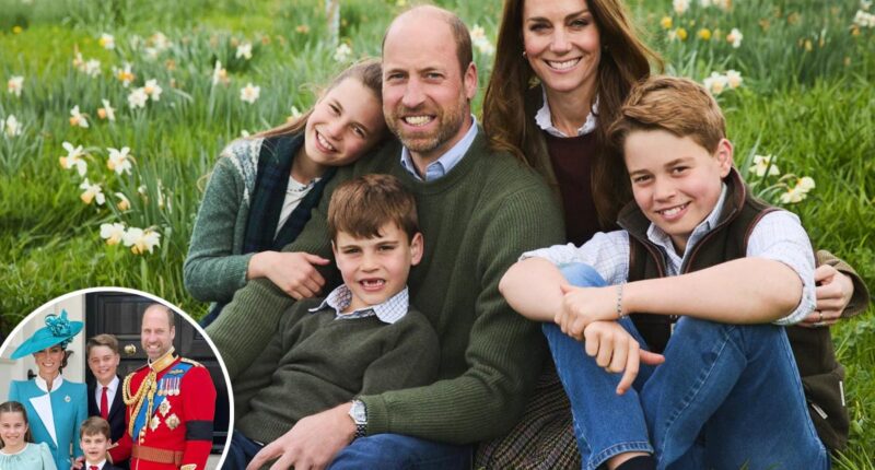 Kate Middleton and Prince William cuddle up to George, Charlotte and Louis in cute Christmas card