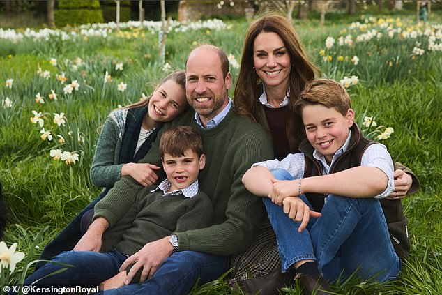 The Prince and Princess of Wales and their children: Prince George, Princess Charlotte and Prince Louis, coordinated their ensembles in their 2025 Christmas card