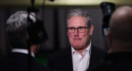 Keir Starmer (pictured on December 4 in Glasgow, Scotland) has been left red-faced after he said he was unaware of the 'abhorrent' social media posts by an alleged Egyptian extremist he welcomed back to Britain