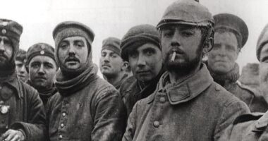 British and German soldiers put down their weapons and came together for a unique Christmas truce in 1914