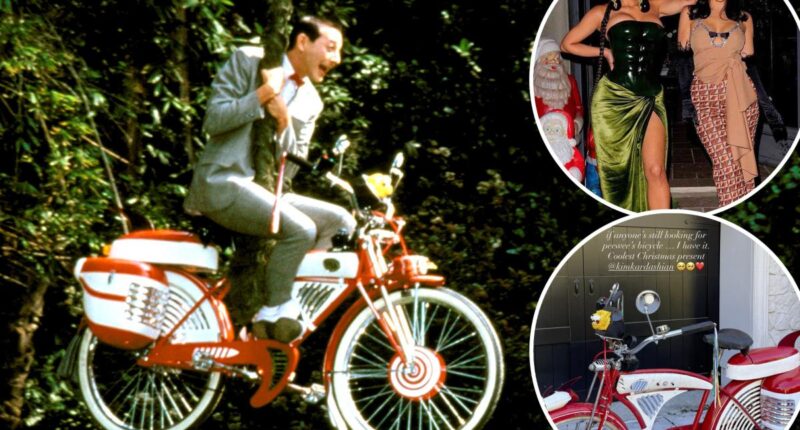 Kim Kardashian gifts sister Kourtney Pee-wee Herman's iconic bicycle after it sells in auction for $125K