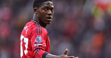 Kobbie Mainoo has been ruled out of Man United's game at Aston Villa through injury