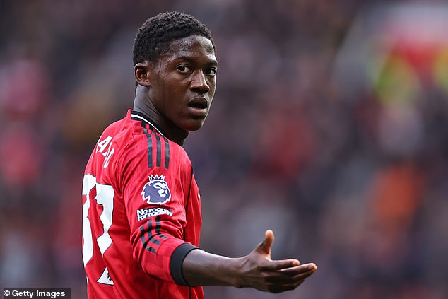 Kobbie Mainoo has been ruled out of Man United's game at Aston Villa through injury
