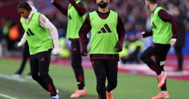 Mo Salah was an unused substitute as Liverpool beat West Ham 2-0 at the London Stadium