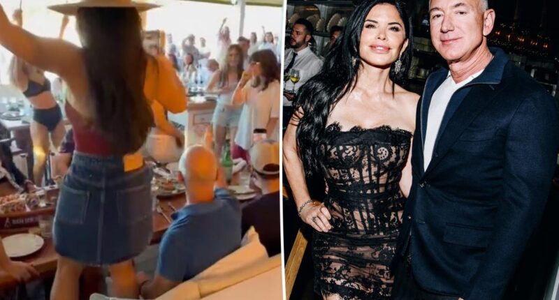 Lauren Sánchez dances on her seat while partying with husband Jeff Bezos in St. Barts