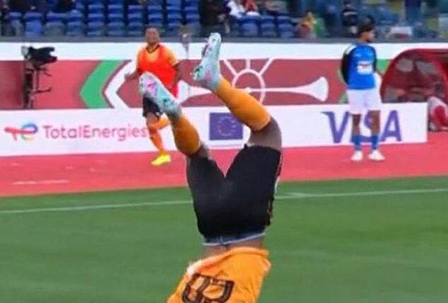 Patson Daka made an awkward landing on his neck after equalising for Zambia against Mali