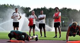 Aaron Briggs, far left, has been let go by Liverpool amid their issues at defending and scoring from set-pieces this season