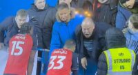 One man, wearing a black jacket, appeared particularly incensed as he leaned over the pitchside barrier, shouting at the players and gesticulating angrily