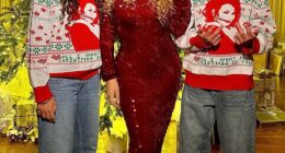 Mariah Carey, 56, posed for a rare holiday snap with her 14-year-old twins while celebrating Christmas together